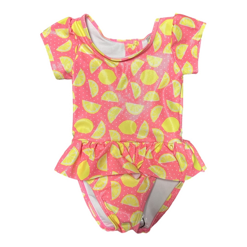 Solo Little Girls One Piece Lemons & Sunshine Bathing Suit, size 4